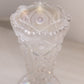 Vintage Imperial Glass Clear Iridescent Vase with Sawtooth Edge