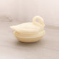 Vintage Imperial Glass Cream Milk Glass Swan Lidded Dish