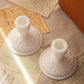 Vintage Imperial Glass Doe Skin Milk Glass Floral Candleholders (Set of 2)