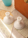 Vintage Imperial Glass Doe Skin Milk Glass Floral Candleholders (Set of 2)