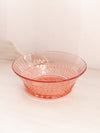 Vintage Imperial Glass Huckabee Pink Bowl with Cane & Flute Pattern