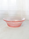 Vintage Imperial Glass Huckabee Pink Bowl with Cane & Flute Pattern