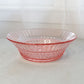 Vintage Imperial Glass Huckabee Pink Bowl with Cane & Flute Pattern