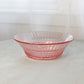 Vintage Imperial Glass Huckabee Pink Bowl with Cane & Flute Pattern