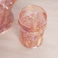 Vintage Imperial Glass Pink Iridescent Floral Pitcher with 2 Glasses