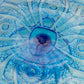 Vintage Imperial Glass Medium Blue Cake Stand with Fancy Designs