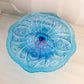 Vintage Imperial Glass Medium Blue Cake Stand with Fancy Designs