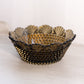 Vintage Imperial Glass Medium Brown Glass Scalloped Hobnail Bowl