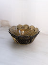 Vintage Imperial Glass Medium Brown Glass Scalloped Hobnail Bowl