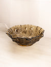 Vintage Imperial Glass Medium Brown Rose Bowl with Ruffle Edge