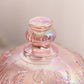 Vintage Imperial Glass Pink Iridescent Glass Floral Cheese Butter Dish