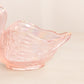 Vintage Imperial Glass Pink Iridescent Glass Swan Dish