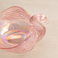 Vintage Imperial Glass Pink Iridescent Glass Swan Dish