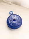 Vintage Imperial Glass Pocket Watch Clock Blue Glass Lidded Dish