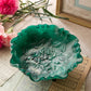Vintage Imperial Glass Rose Green & White Slag Glass 3-Toed Bowl