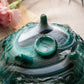 Vintage Imperial Glass Rose Green & White Slag Glass 3-Toed Bowl