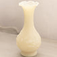 Vintage Imperial Glass Small Matte Cream Floral Bud Vase