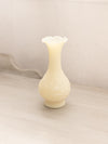 Vintage Imperial Glass Small Matte Cream Floral Bud Vase