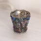 Vintage Imperial Gray Iridescent Glass Toothpick Holder