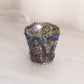 Vintage Imperial Gray Iridescent Glass Toothpick Holder