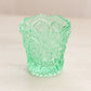 Vintage Imperial Green Glass Sawtooth Edge Toothpick Holder