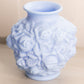Vintage Imperial Matte Blue Milk Glass Floral Vase