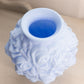 Vintage Imperial Matte Blue Milk Glass Floral Vase