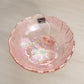 Vintage Imperial Pink Iridescent Glass Flower 3-Toed Bowl