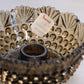 Vintage Imperial Scalloped Brown Glass Hobnail Taper Candleholder