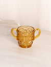Vintage Imperial Small Amber Glass Toothpick Holder with 2 Handles