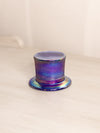 Vintage Imperial Small Blue Carnival Glass Hat Toothpick Holder