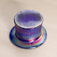 Vintage Imperial Small Blue Carnival Glass Hat Toothpick Holder