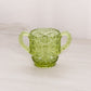 Vintage Imperial Small Green Glass Toothpick Holder with 2 Handles