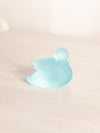 Vintage Imperial Small Light Blue Satin Glass Swan Figurine