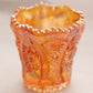 Vintage Imperial Small Orange Marigold Carnival Glass Toothpick Holder