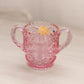 Vintage Imperial Small Pink Glass Toothpick Holder with 2 Handles