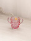 Vintage Imperial Small Pink Glass Toothpick Holder with 2 Handles