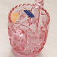 Vintage Imperial Small Pink Glass Toothpick Holder with 2 Handles