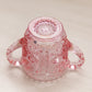 Vintage Imperial Small Pink Glass Toothpick Holder with 2 Handles