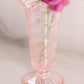 Vintage Imperial Small Pink Iridescent Glass Vase with Square Details