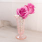 Vintage Imperial Small Pink Iridescent Glass Vase with Square Details