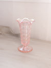 Vintage Imperial Small Pink Iridescent Glass Vase with Square Details