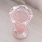 Vintage Imperial Small Pink Iridescent Glass Vase with Square Details
