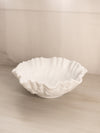 Vintage Imperial White Matte Glass Open Rose Ruffle Rim Bowl