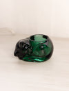 Vintage Indiana Glass Dark Green Glass Kitty Cat Votive Candleholder