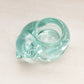 Vintage Indiana Glass Light Teal Glass Kitty Cat Votive Candleholder