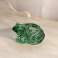 Vintage Indiana Glass Medium Green Frog Candleholder