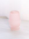 Vintage Indiana Glass Pink Satin Glass Diamond Point Fairy Lamp