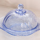 Vintage Indiana Glass Recollection Blue Glass Butter Cheese Dish