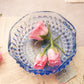 Vintage Indiana Glass Small Blue Diamond Point Ruffle Dish